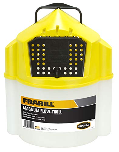 Frabill Flow-Troll Magnum Minnow Bucket, 10-Quart, White/Yellow (451200)