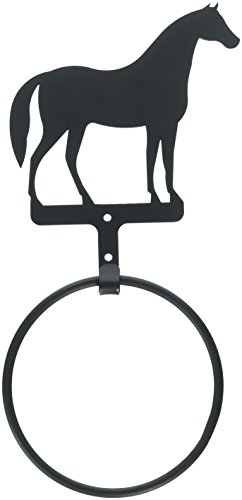 Village Wrought Iron TBR-68 Standing Horse Towel Ring
