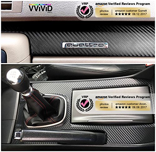 VViViD XPO Black Carbon Fiber Car Wrap Vinyl Roll Featuring Air Release Technology (10ft x 5ft)