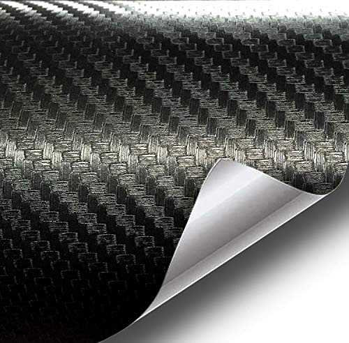 VViViD XPO Black Carbon Fiber Car Wrap Vinyl Roll Featuring Air Release Technology (17.75 Inch x 5ft)