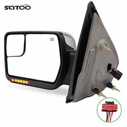 SCITOO fit for Ford Towing Mirror Chrome Rear View Mirror fit 2004-2014 for Ford for F-150 Truck with Mirror Glass Power Control