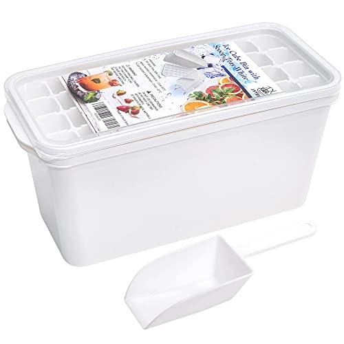 JYTEE Ice cube Bin Scoop Trays - Use It as a Portable Box in the Freezer,  Shelves, Pantry