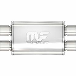 MagnaFlow Exhaust Pr MagnaFlow 4in x 9in Oval Dual/Dual Performance Muffler Exhaust 11386 - Straight-Through, 2.5in Inlet/Outlet Diameter, 20in Overa