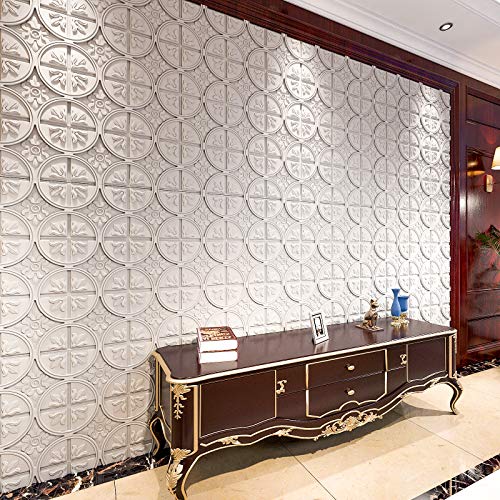 Art3d Drop Ceiling Tiles 2x2, Glue-up Ceiling Panel, Fancy Classic Style in White