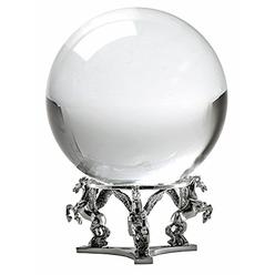 Amlong Crystal Clear Clear Crystal Ball 130mm (5 inch) Including Silver Pegasus Stand
