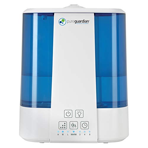GUARDIAN TECHNOLOGIE Pureguardian 10l Outputper Day Top Fill Ultrasonic Warm & Cool Mist Humidifier with Aroma Tray for Essential Oils, 100-Hour Pers