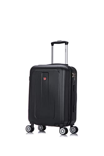 DUKAP Crypto 20 Inch Carry-On Hardside Luggage with Spinner Wheel, Travel Suitcase with TSA Lock and Ergonomic GEL Handle, Black