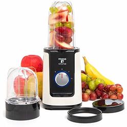 Moss & Stone 2 in 1 Personal Blender with Additional Blender Cups, Amazing Bullet Blenders for Making Smoothie, Mini Blender, Wh