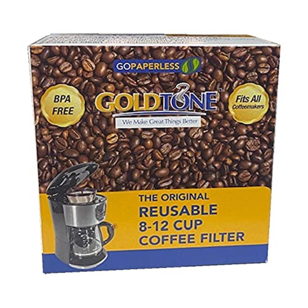 GOLDTONE Reusable 8-12 Cup Basket Coffee Filter fits Mr. Coffee Makers and Brewers, BPA Free