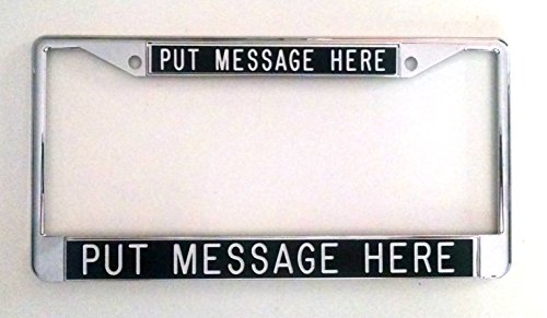 All About Signs 2 PERSONALIZED LICENSE PLATE FRAME black background white letters