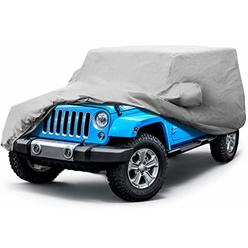 Leader Accessories Car Cover Waterproof All Weather Compatible for Jeep Wrangler 2 Door CJ,YJ, TJ,&JK