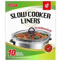 EcOOPTS Slow cooker Liners Disposable cooking Bags Large Size Pot Liners Fit 4QT to 85QT Suitable for Oval & Round Pot (10 BAgS)