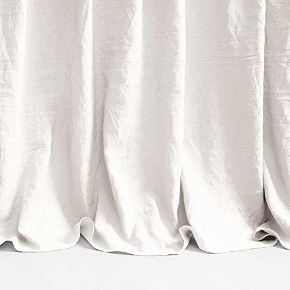 Lush Decor 16T002846 Ruffle Skirt Bedspread White Shabby Chic Farmhouse Style Lightweight 3 Piece Set, Queen
