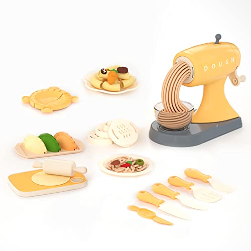 puxida Playdough Sets for Kids Ages 4-8,Kitchen Playset,DIY Play Kitchen  Creations Set,15 Pcs Play Dough Tools Kit Pasta Maker,D