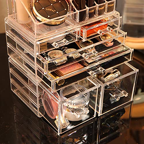 aldrig genetisk campingvogn Cq acrylic Clear Makeup Organizer And Storage Stackable Large Skin Care  Cosmetic Display Case With 6