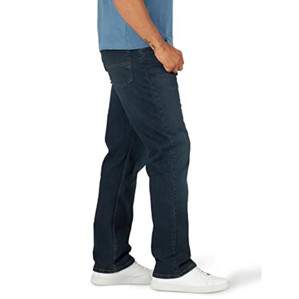 Wrangler Authentics Mens Classic 5-Pocket Relaxed Fit Jean, Military Blue  Flex, 40W x 32L