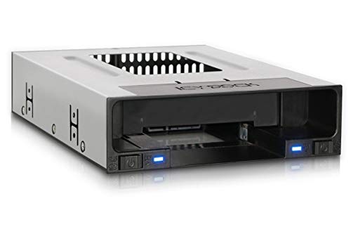 Icy Dock ICY DOCK Tray-Less 2.5 and 3.5 SATA SSD/HDD Docking Enclosure  Mobile Rack for Hot Swap 5.25 Drive Bay - flexiDOCK MB795SP-B