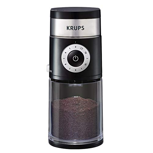Krups Precision Grinder Flat Burr Coffee For Drip/Espresso/Pourover/Coldbrew, 12 Cup, Black