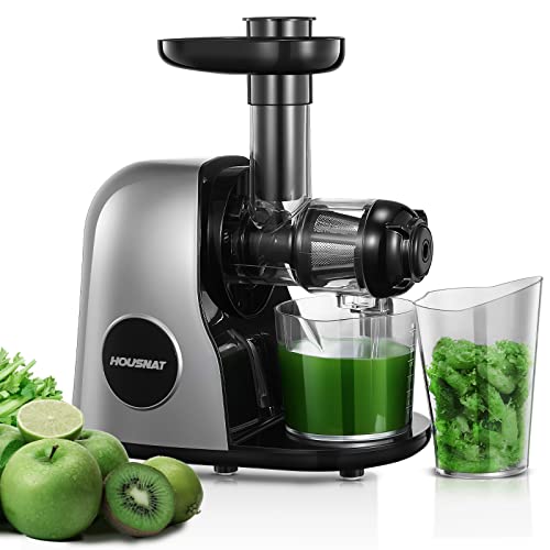 HOUSNAT Juicer Machines Easy To Clean, Housnat Professional Cold Press Slow Masticating Juicer Extractor With Quiet Motor & Reverse Func