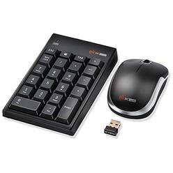 M MC Saite MCSaite Wireless Numeric Keypad & Mouse Combo - Use One Receiver Wireless Number Pad Keyboard and Mouse for Laptop Desktop MAC
