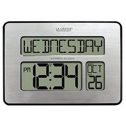 La Crosse Technology 513-1419BLv4-INT Backlight Atomic Full Calendar Clock with Extra Large Digits - Perfect Gift for the