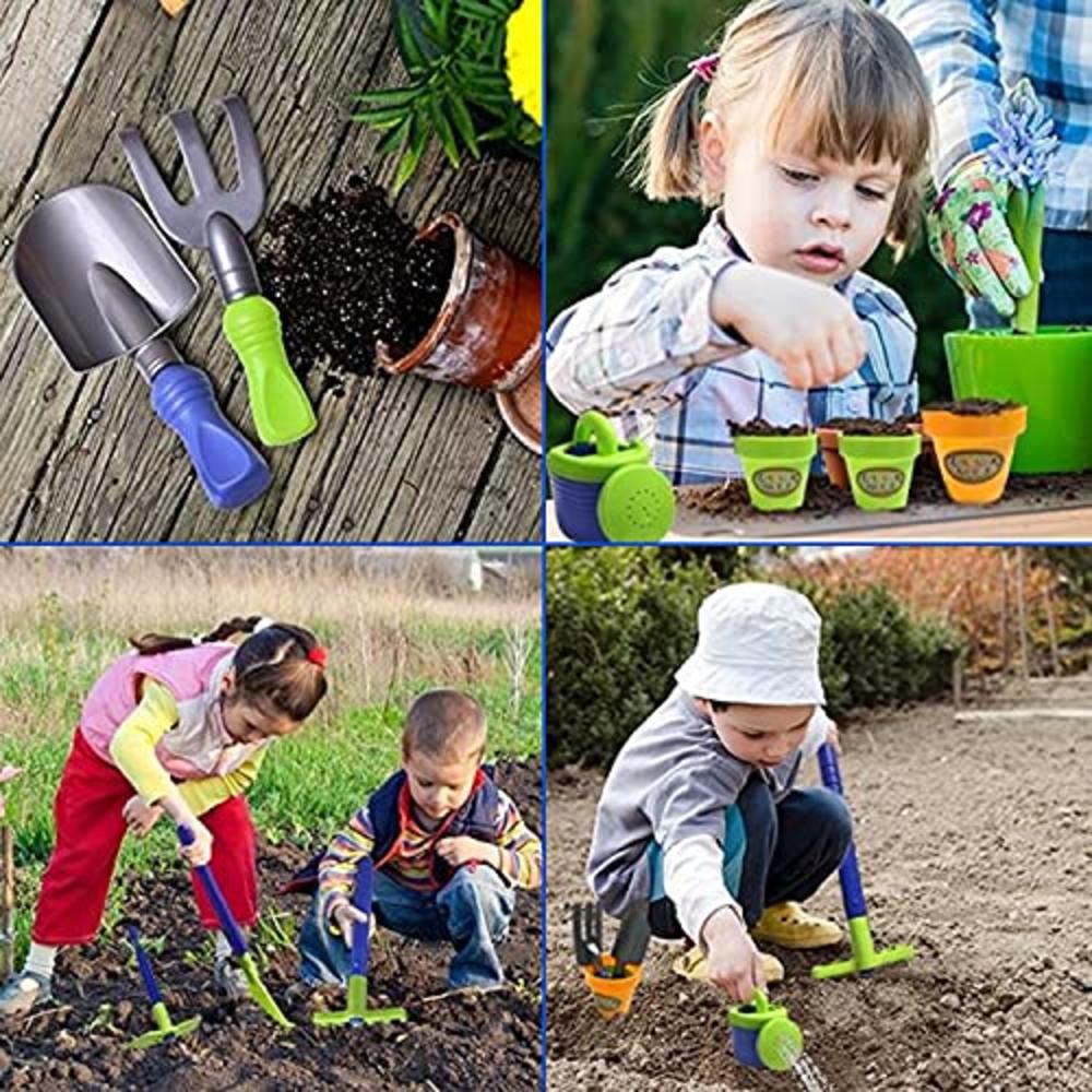 Liberty Imports Garden Wagon & Tools Toy Set for Kids with 8 Gardening Tools, 4 Pots, Water Pail and Spray - Great for Beach & S