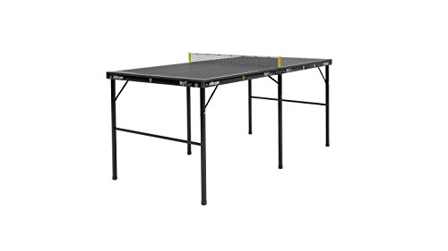 Killerspin MYT Lee Table Tennis Table - Small Foldable Black Ping Pong Table with Easy and Quick Setup