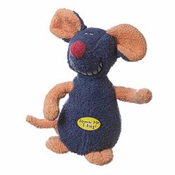 Multipet Deedle Dude 8-Inch Singing Mouse Plush Dog Toy, Blue