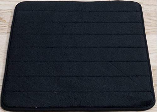 WPM WORLD PRODUCTS M Black Memory Foam Bath Mat-Incredibly Soft and Absorbent Rug, Cozy Velvet Non-Slip Mats Use for Kitchen or Bathroom (17 Inch x 2