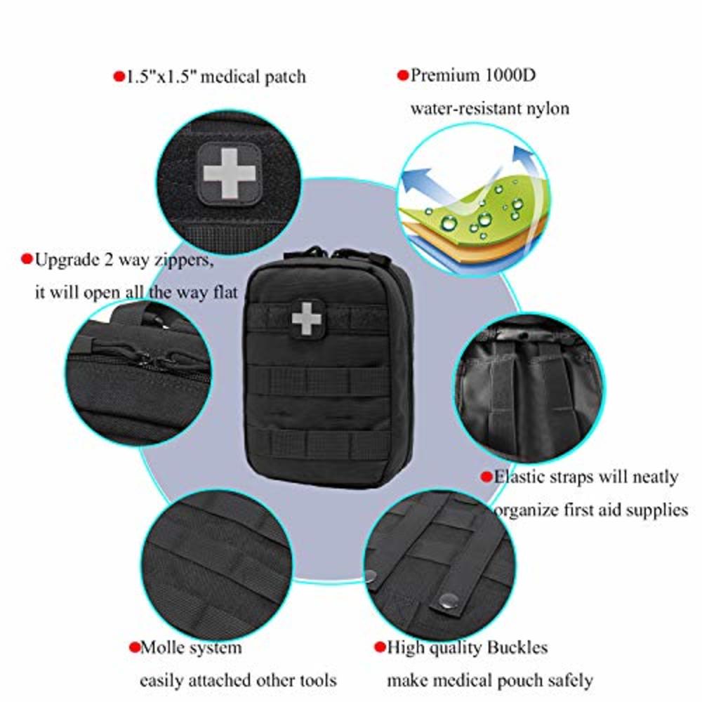 Carlebben EMT Pouch MOLLE Ifak Pouch Tactical MOLLE Medical First Aid Kit Utility Pouch Carlebben