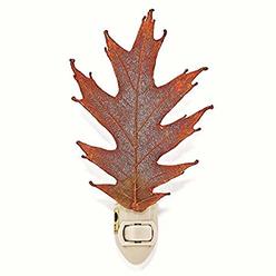 The Rose Lady Iridescent Copper or 14kt Gold Dipped Real Oak Leaf Nightlight -Made in USA (Gold)