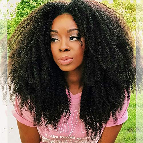 ZigZag Hair Afro Curly 13x6 Lace Front Wigs for Black Women Brazilian Pre  Plucked Deep Part Lace Front Human Hair Wig 130% Densi
