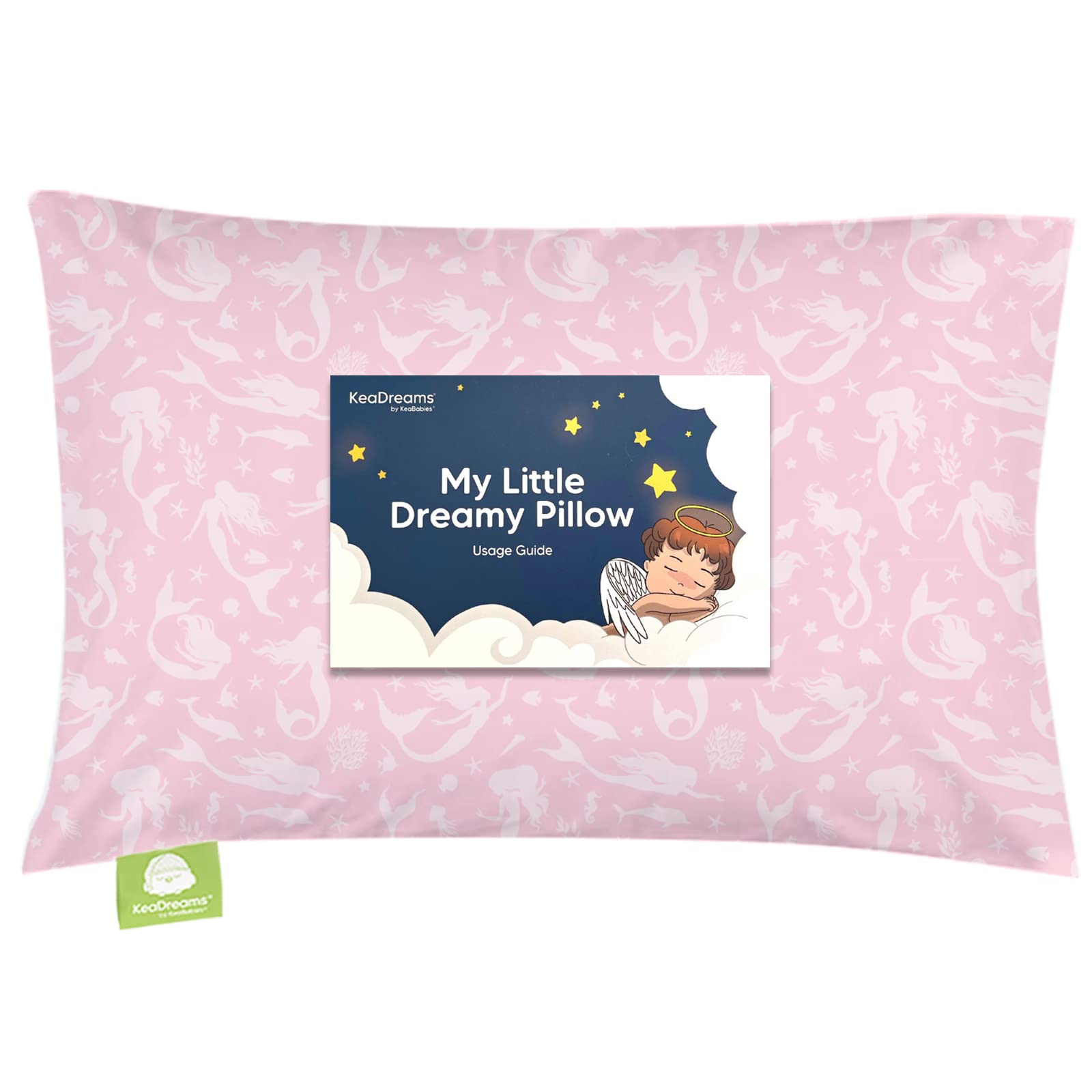 KeaBabies Toddler Pillow with Pillowcase - 13x18 My Little Dreamy Pillow - Organic cotton Toddler Pillows for Sleeping, Kids Pillow, Trave