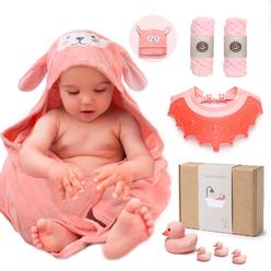 ode to thee 8-Piece Baby Shower gifts, ode to thee Hooded Baby Bath Towel Set, Ultra Soft Baby Towels for Newborn, Toddler, Boys, girls