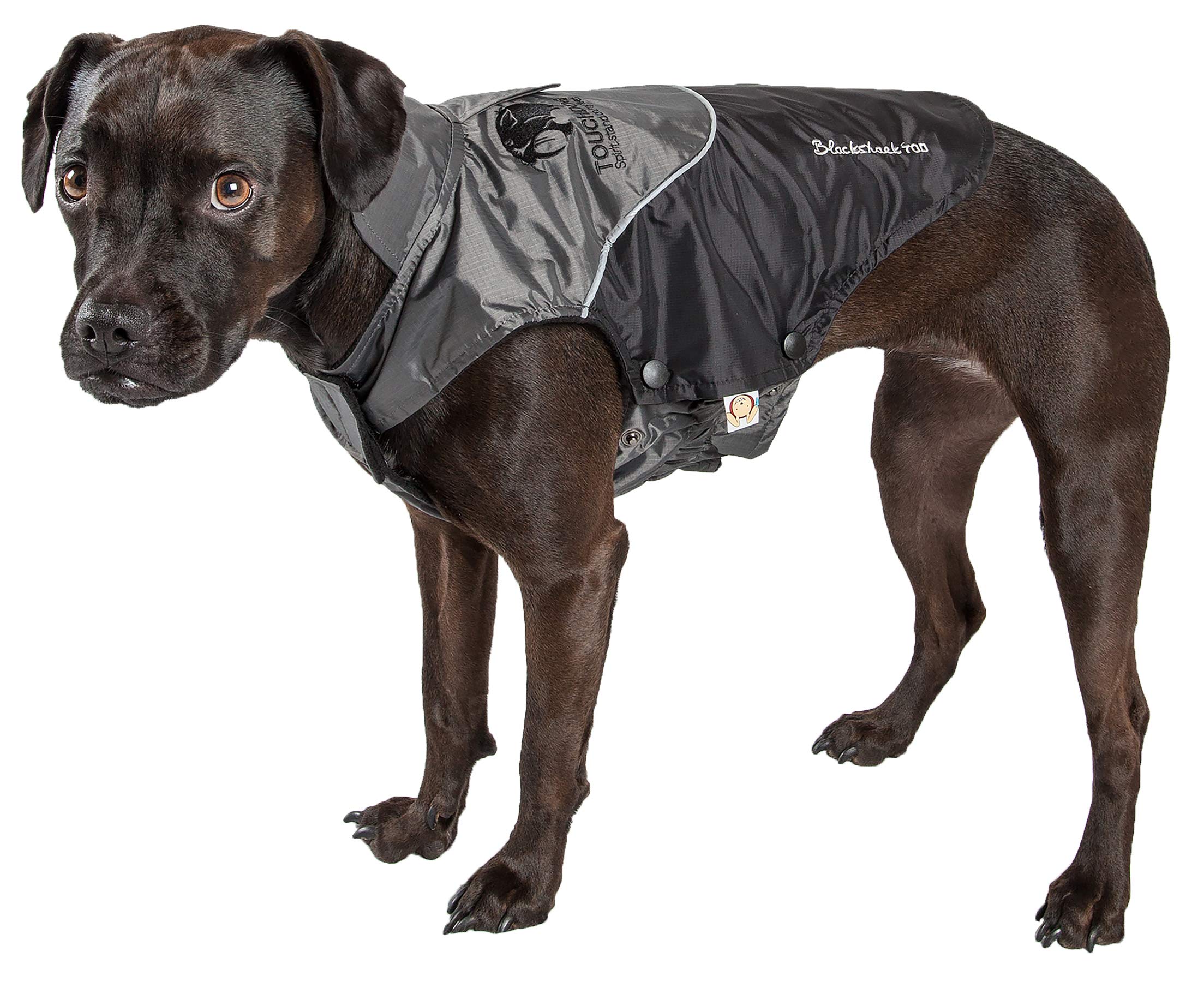 TOUcHDOg Subzero-Storm Waterproof 3M Reflective Pet Dog coat Jacket with Heavy-Duty Velcro w Blackshark Technology, Large, Black