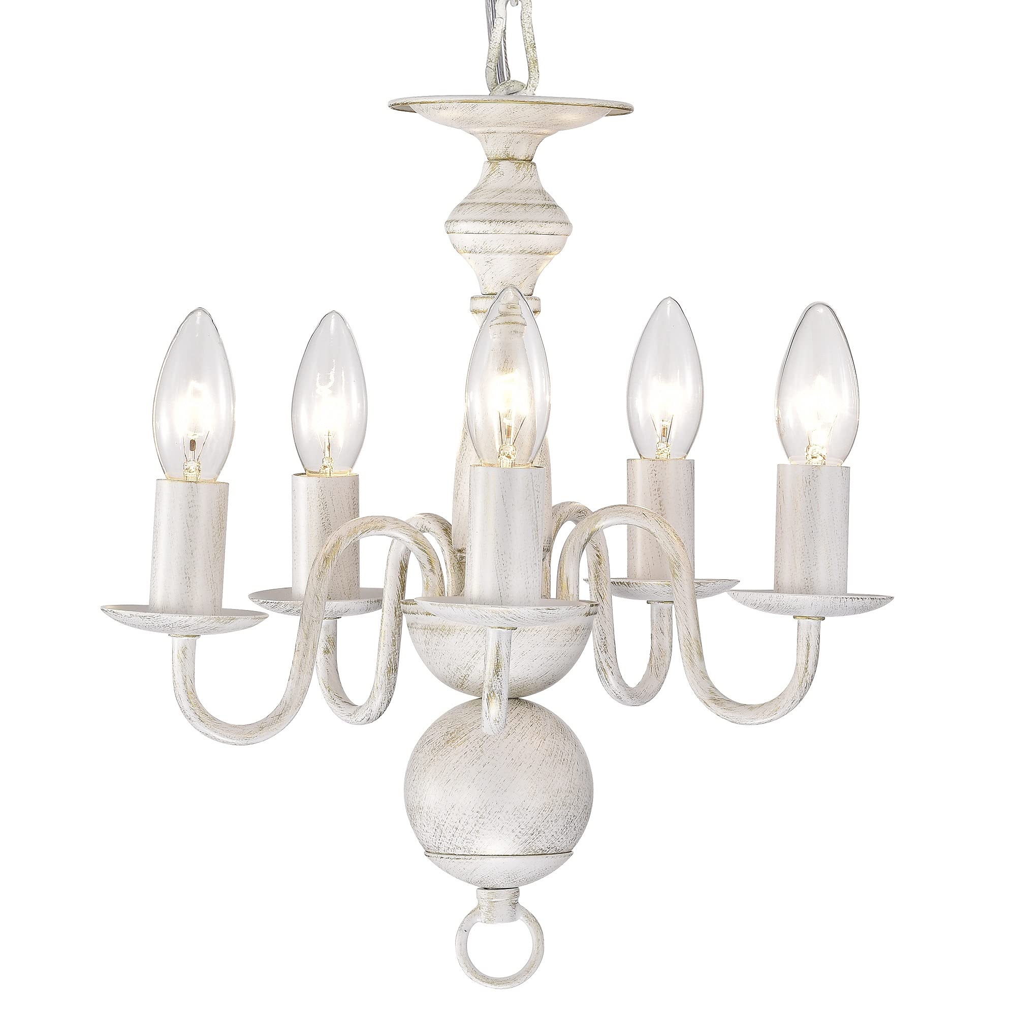 ALighting White chandelier Small Rustic chandeliers Farmhouse Metal chandeliers 5 Light French country chandelier Lighting for Entryway,Fo