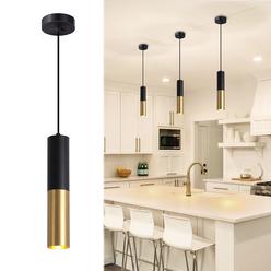 Omgomne Modern Pendant Light Fixture for Kitchen Island,1-Light ceiling Hanging Light Adjustable Industrial Black Pendant Lighting for L