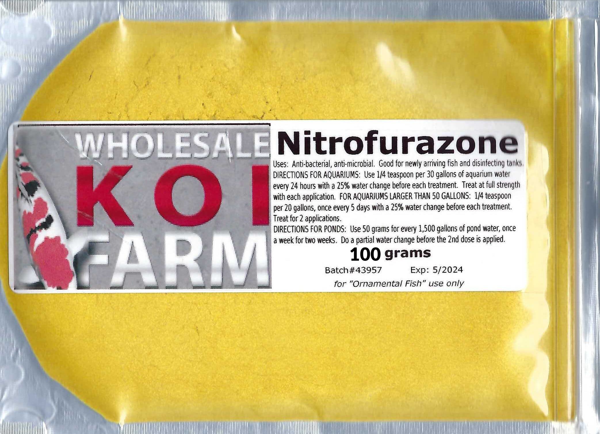 WholesaleKoiFarm Nitrofurazone by Wholesale Koi Farm (100 gram)