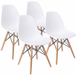 Pozbee Modern Dining chair Set of 4 Accent chair Mid century Kitchen chairs Plastic Dining chairs Boho chairs Dining Room chairs
