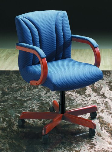 High Point Furniture Management Swivel chair w Upholstered Arm caps (757-Pewter Fabric)