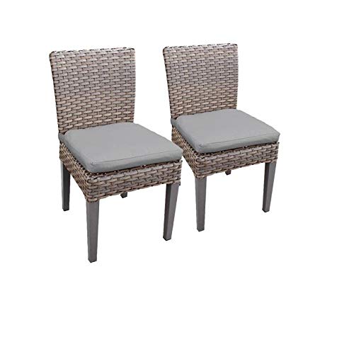 TK classics FLORENcE-60-KIT-6c-gREY Florence 60 Inch Table with 6 Armless chairs Outdoor Wicker Patio Dining Sets grey