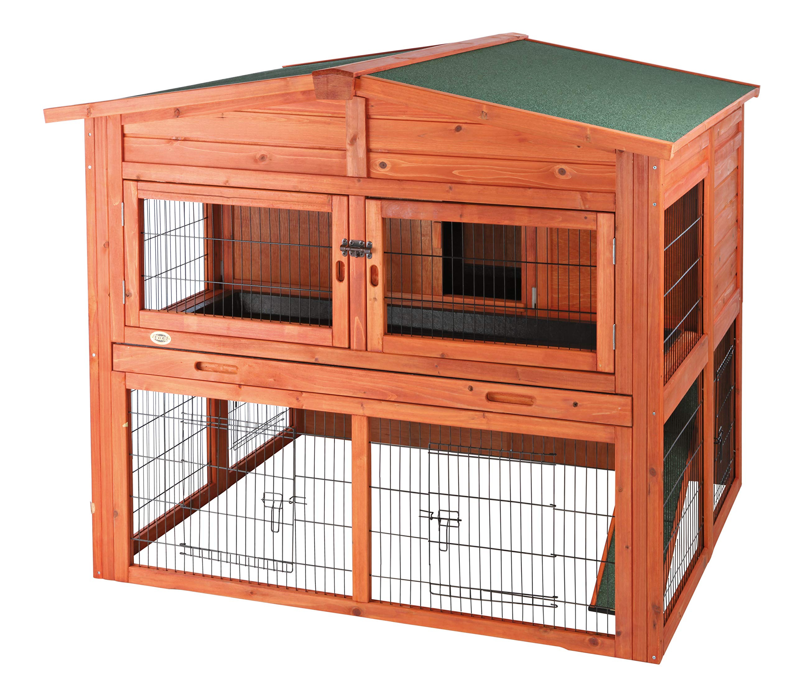 TRIXIE Pet Products Rabbit Hutch with Attic (XL) 53 x 44 x 45.25 inches