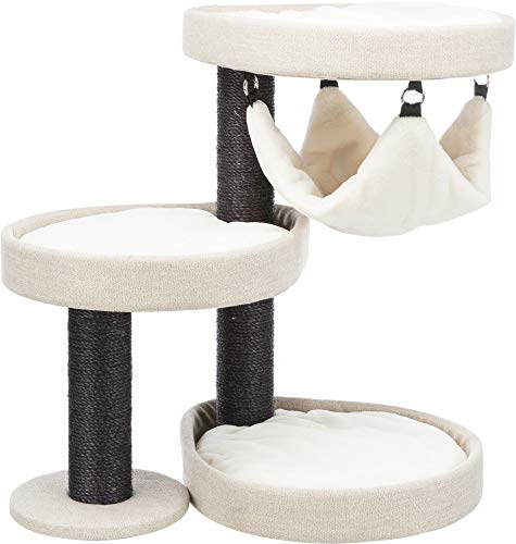 TRIXIE Vidor Designer cat Tower with Two Scratching Posts Four corner Hammock Three Platforms with Raised Edges Three Removable 