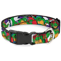Teenage Mutant Ninja Turtles Buckle-Down classic TMNT Action PosesTEAM TURTLES Plastic clip collar 1.5 Wide-Fits 13-18 Neck-Small