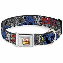 Buckle-Down Dog collar Seatbelt Buckle Black Panther Poses Stacked comics grays Yellow Blue Red Available in Adjustable Sizes fo