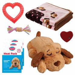 SmartPetLove Snuggle Puppy New Puppy Starter Kit (Pink) - Heartbeat Stuffed Toy for Dogs - Pet Anxiety Relief and calming Aid