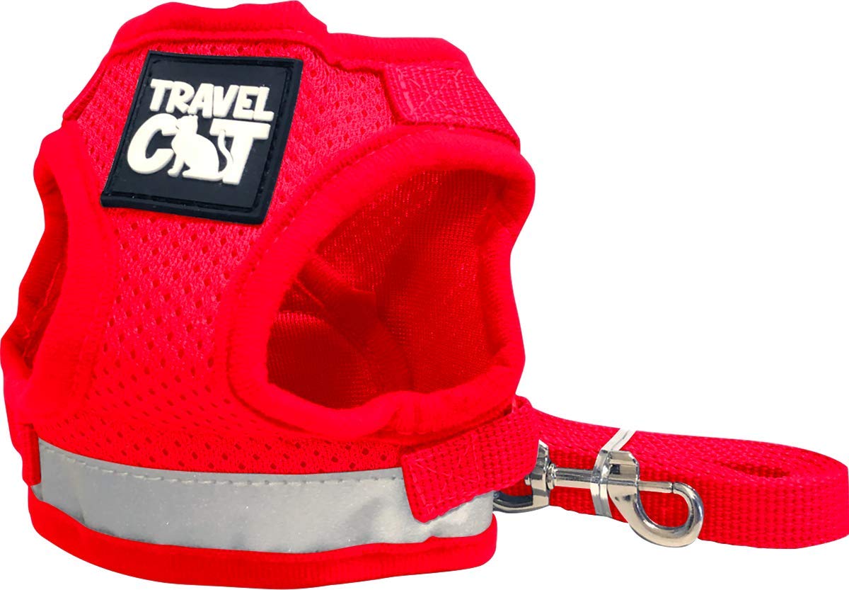 The Fat Cat Travel cat: The True Adventurer - Reflective cat and Kitten Harness and Leash Set for Walking - Lightweight Breathable Snug Fit 