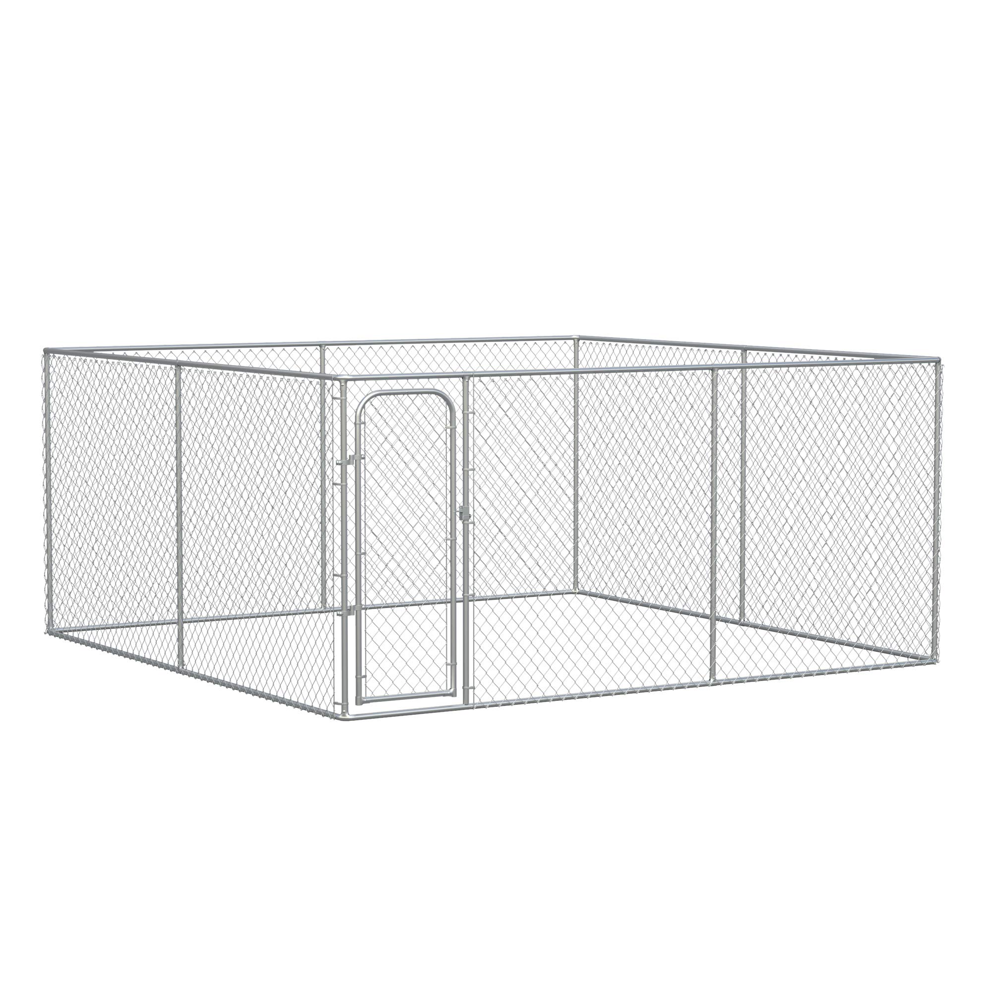 PawHut Outdoor Dog Kennel Extra Large Dog Playpen with  Sq. Ft Heavy  Duty Pet Run galvanized chain Link Fence for Backyards