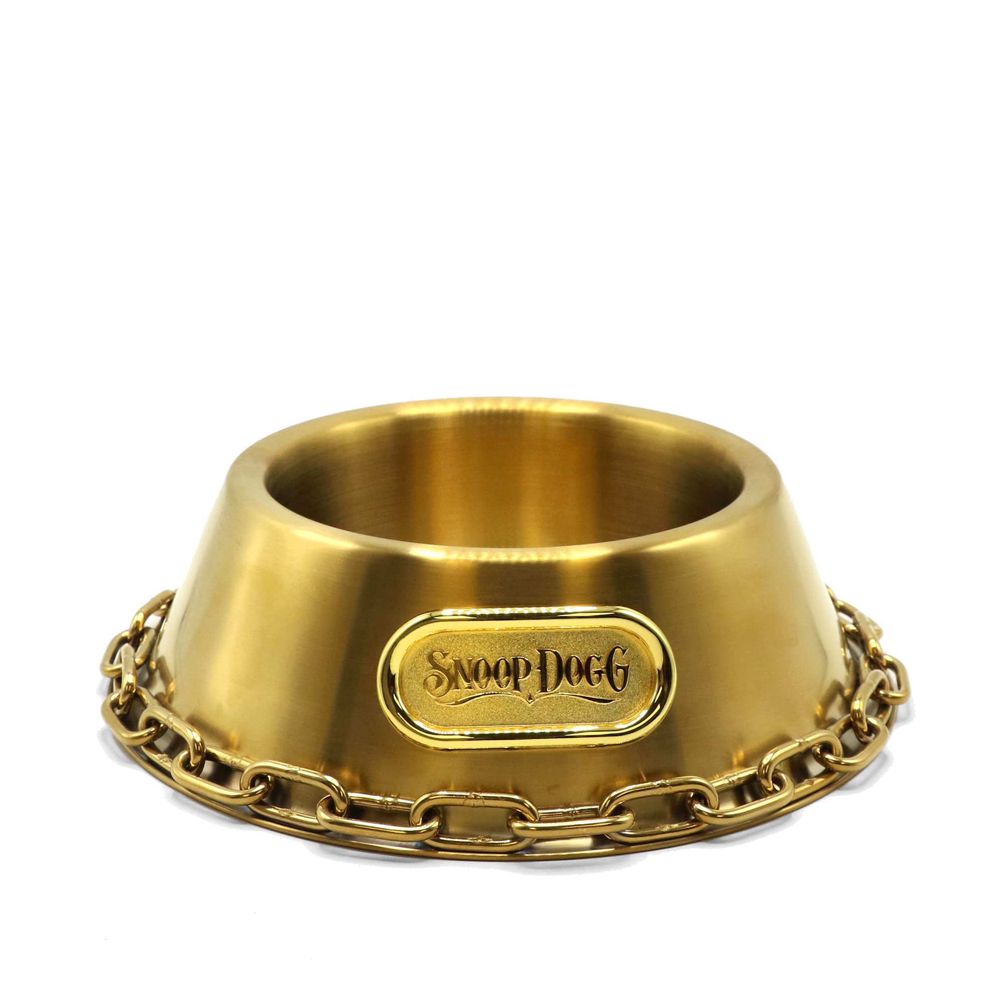 Snoop Doggie Doggs Snoop Doggies Doggs Deluxe Off The chain Pet Bowl gold Large