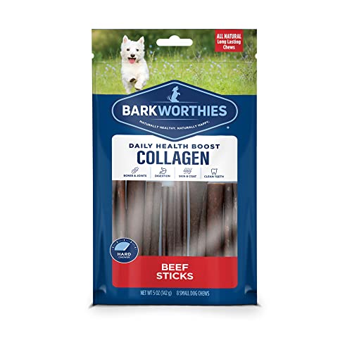 Barkworthies Plain collagen Stick Dog Treats 6-Inch 8-count